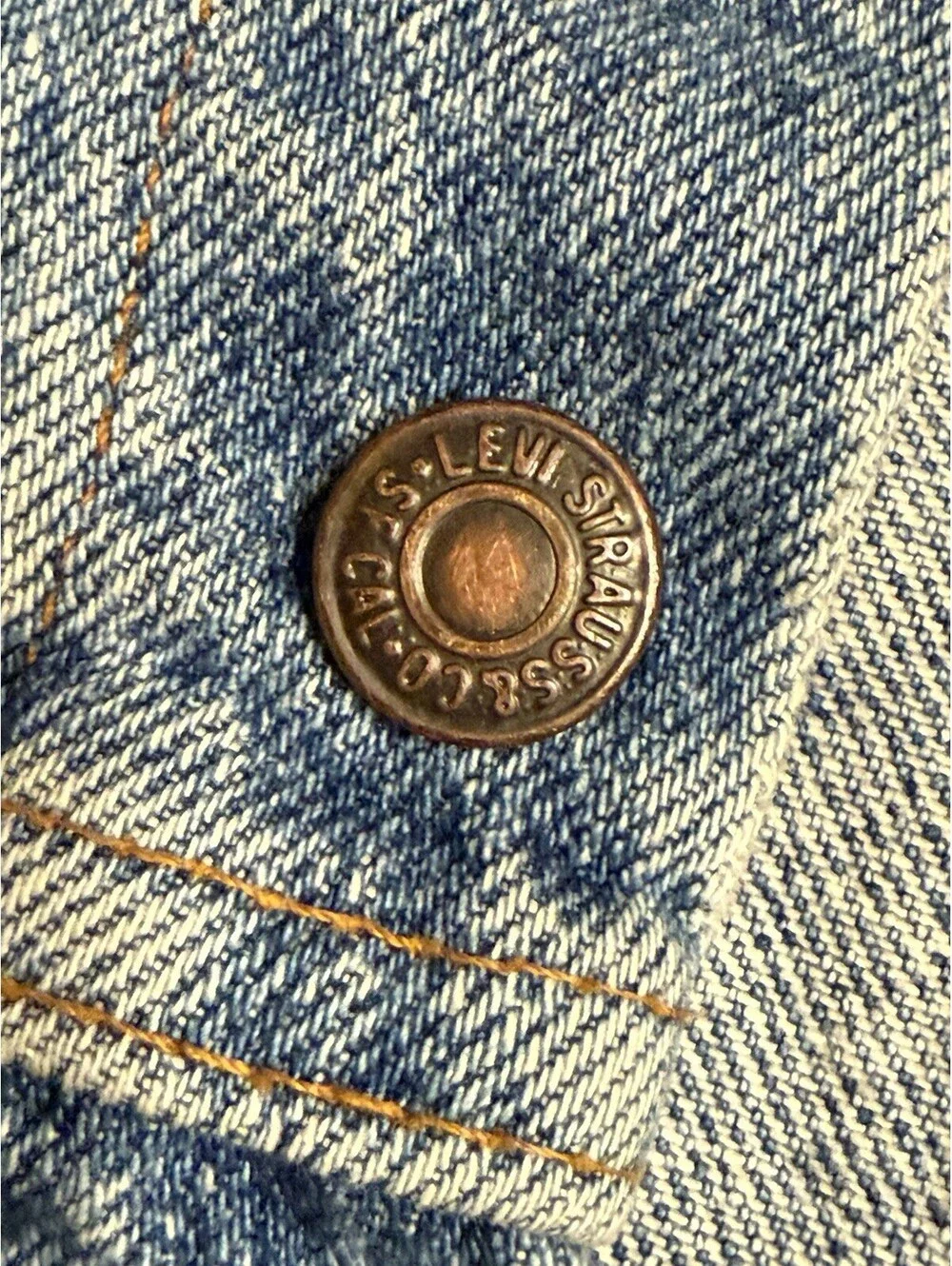 Levi Strauss Denim Trucker Jacket Blue Vintage 90s Size S 70507 4890 Type 3
